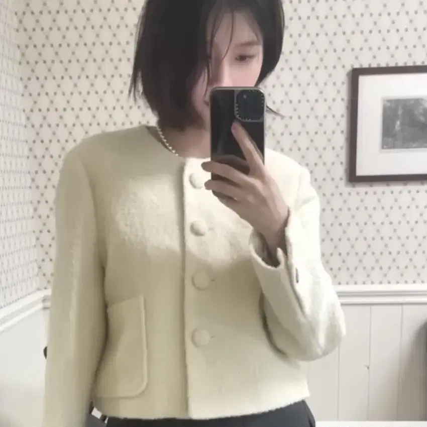 마론에디션 크림부클자켓 Cream Boucle Wool Blazer