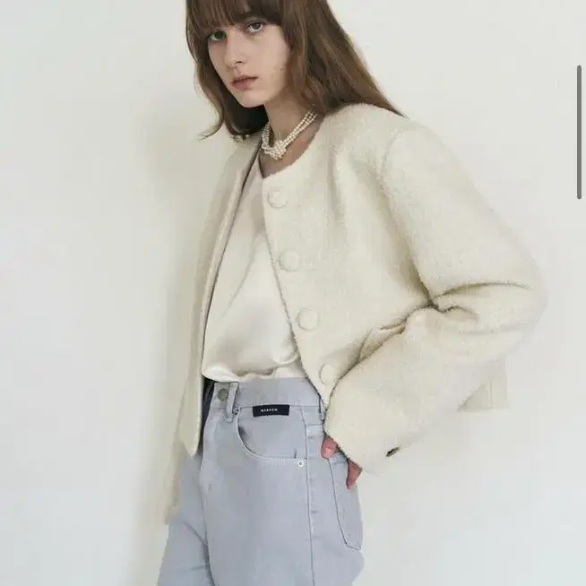 마론에디션 크림부클자켓 Cream Boucle Wool Blazer