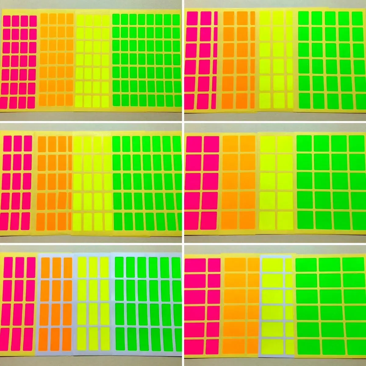 형광사각라벨 스티커 (총 24장)