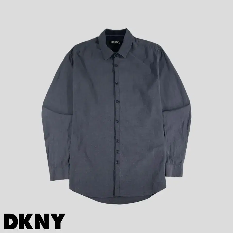 DKNY 디케이앤와이 차콜 코튼 혼방 심플 미니멀 캐주얼 남방 셔츠  S