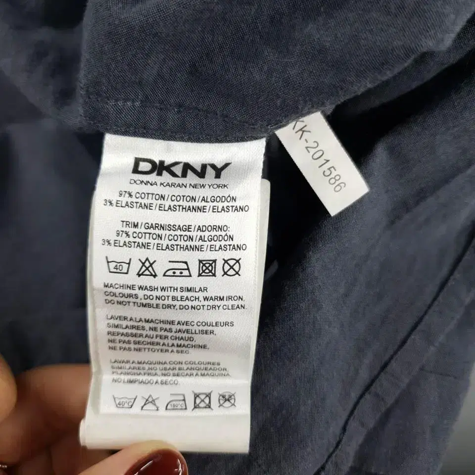 DKNY 디케이앤와이 차콜 코튼 혼방 심플 미니멀 캐주얼 남방 셔츠  S