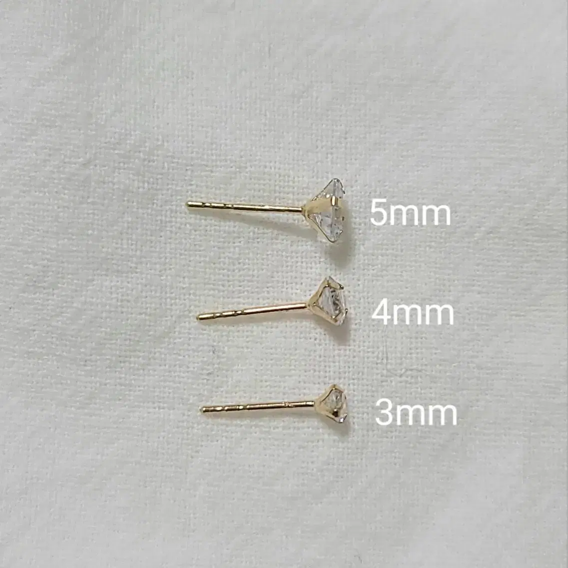 14k 심플 큐빅 귀걸이 대,중,소