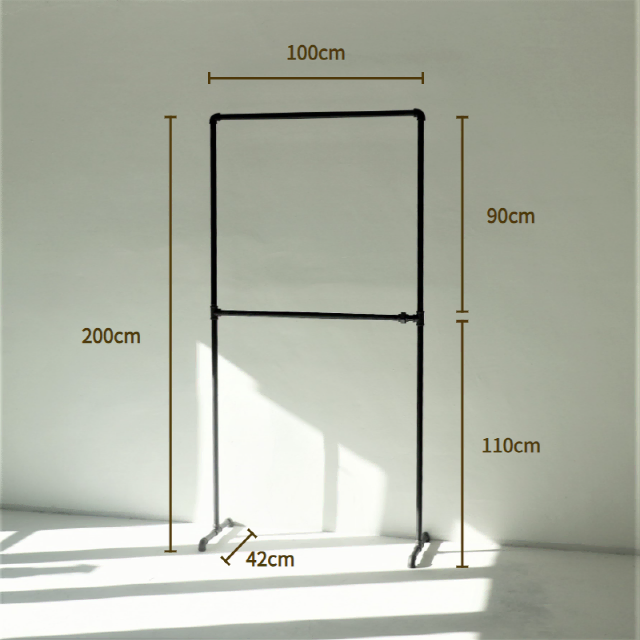 2단행거 파이프행거 흑관행거 힙한행거 옷가게행거 인테리어행거