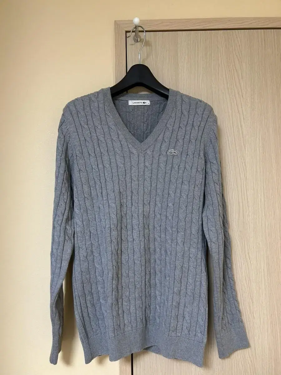 Lacoste V-neck cable knit