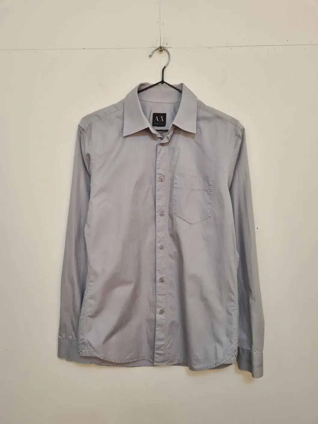 Armani Exchange Solid Cotton Shirt-Men's