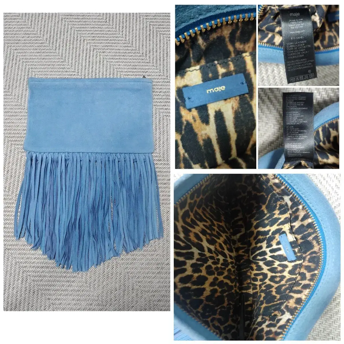 (Genuine) MAJE Suede Tesle Clutch Bag / MAJE