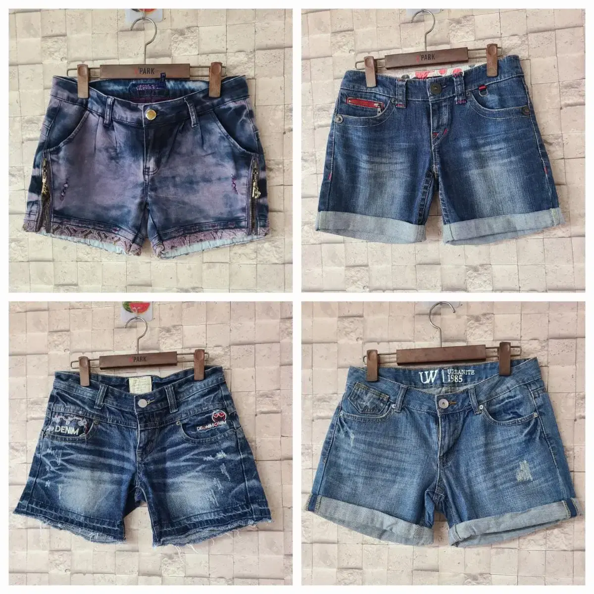 blue denim shorts