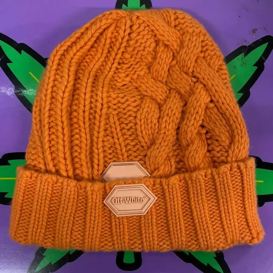 오프화이트 비니 off-white orange beanie