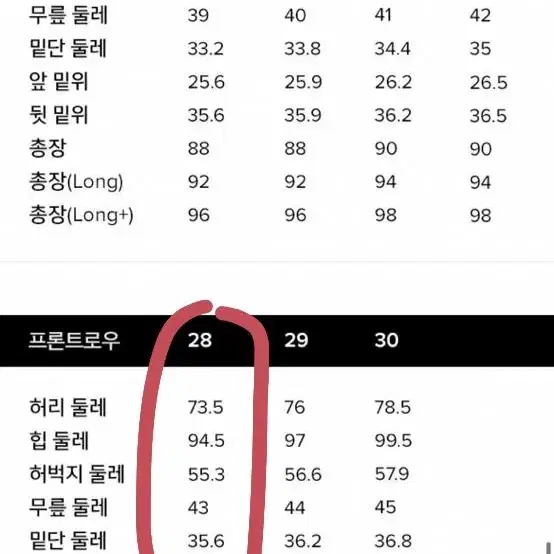 (새상품) 프론트로우 데님 블루 28