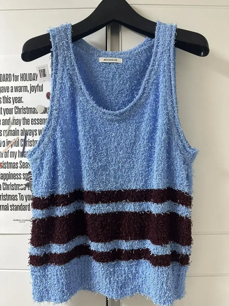 문선(moonsun)Tail Yarn Stripe Knit Vest