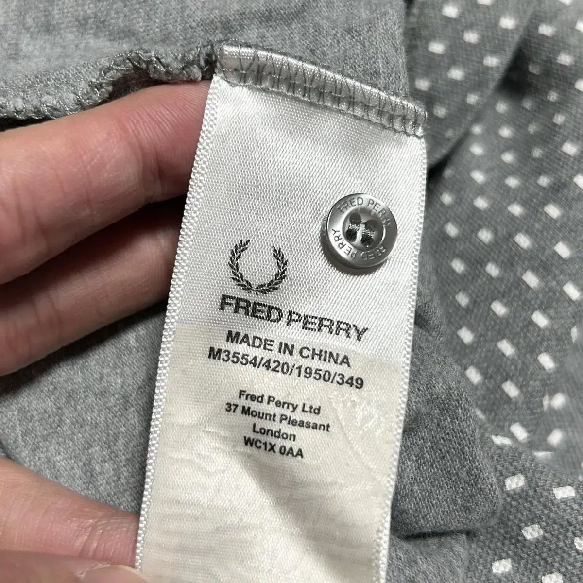 [ XL ] Fredperry 프레드페리 그레이 반팔 카라티