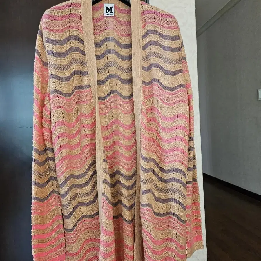 새제품)M MISSONI  쿨 울100 롱 가디건