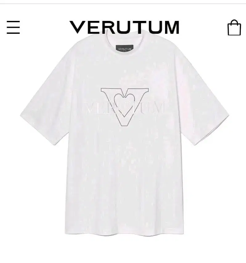 Berutum V-Heart Logo Short Sleeve T-Shirt Black,White L