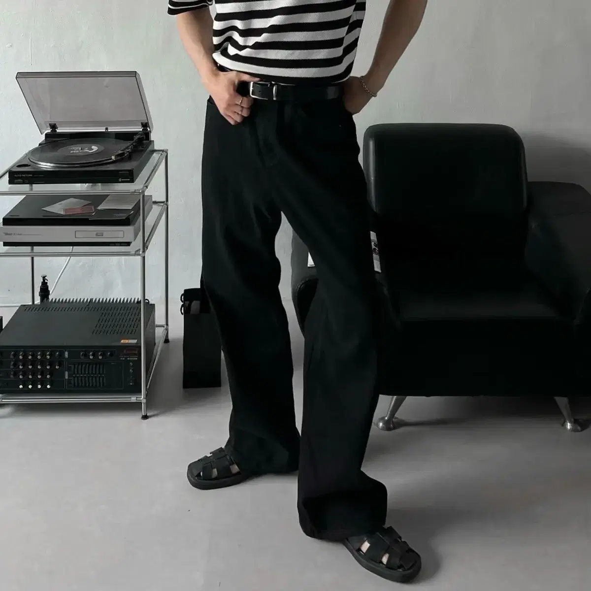 Black bootcut pants 남자 블랙 부츠컷 데님 팬츠 블랙진