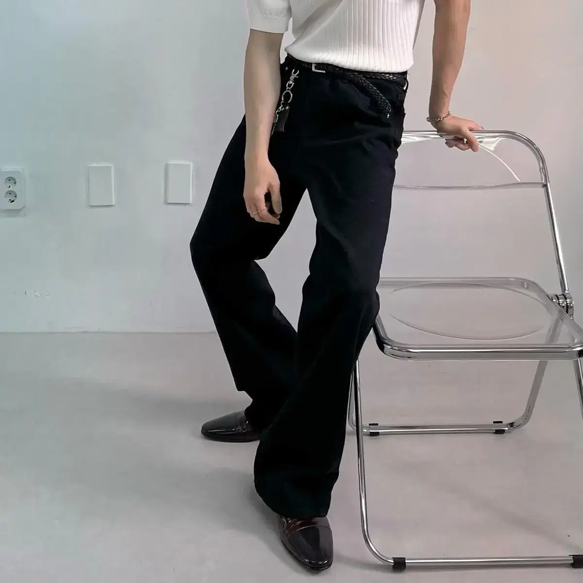 Black bootcut pants 남자 블랙 부츠컷 데님 팬츠 블랙진