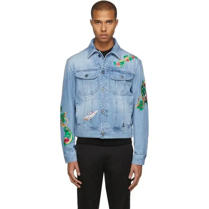 베르사체 Versace Beverly Palm denim jacket