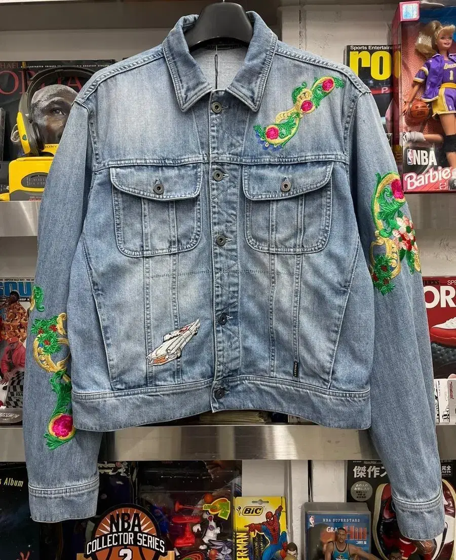 베르사체 Versace Beverly Palm denim jacket