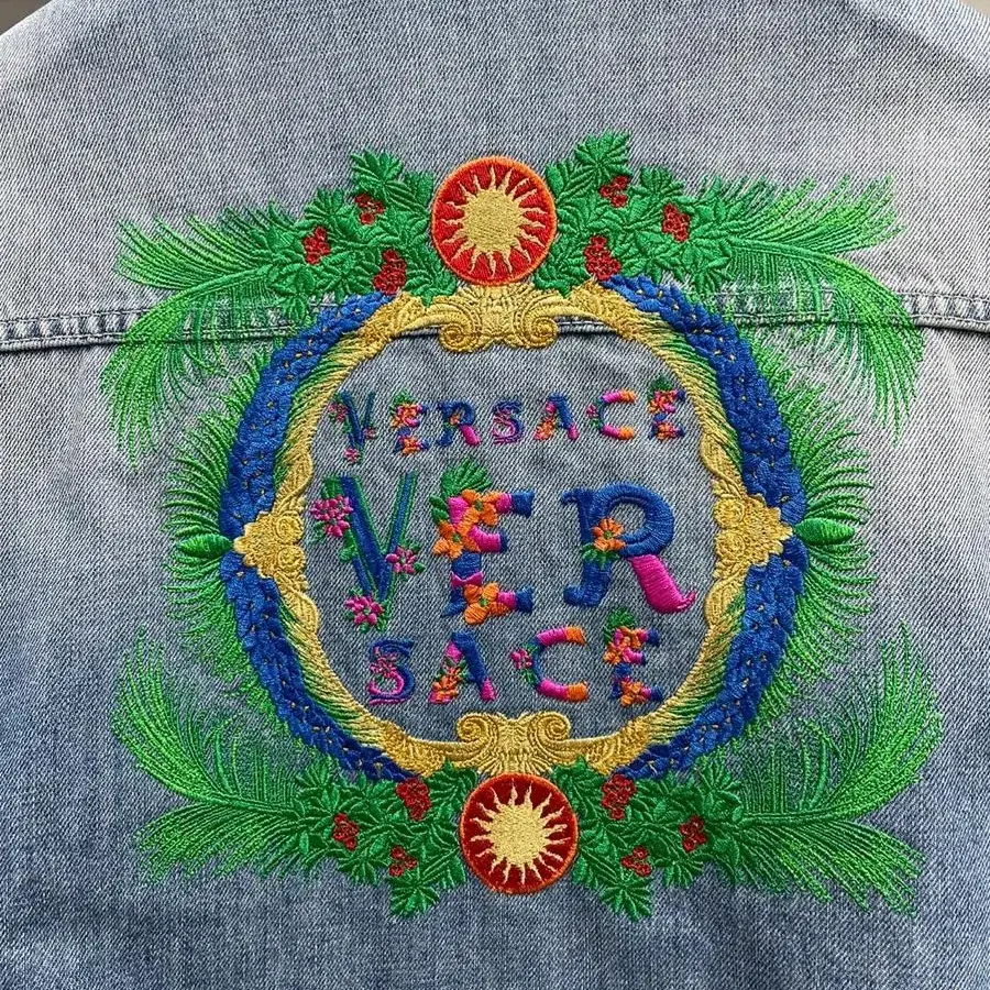 베르사체 Versace Beverly Palm denim jacket