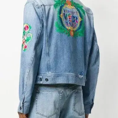 베르사체 Versace Beverly Palm denim jacket