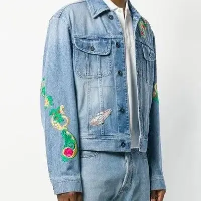 베르사체 Versace Beverly Palm denim jacket