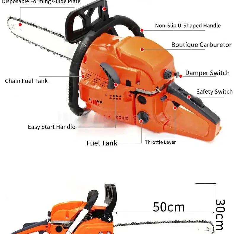 신제품 가솔린 전기톱 톱길이 50cm 전체 90cm