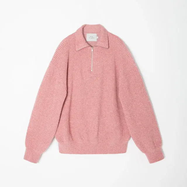 마티스더큐레이터 half zip up knit pink melange[2