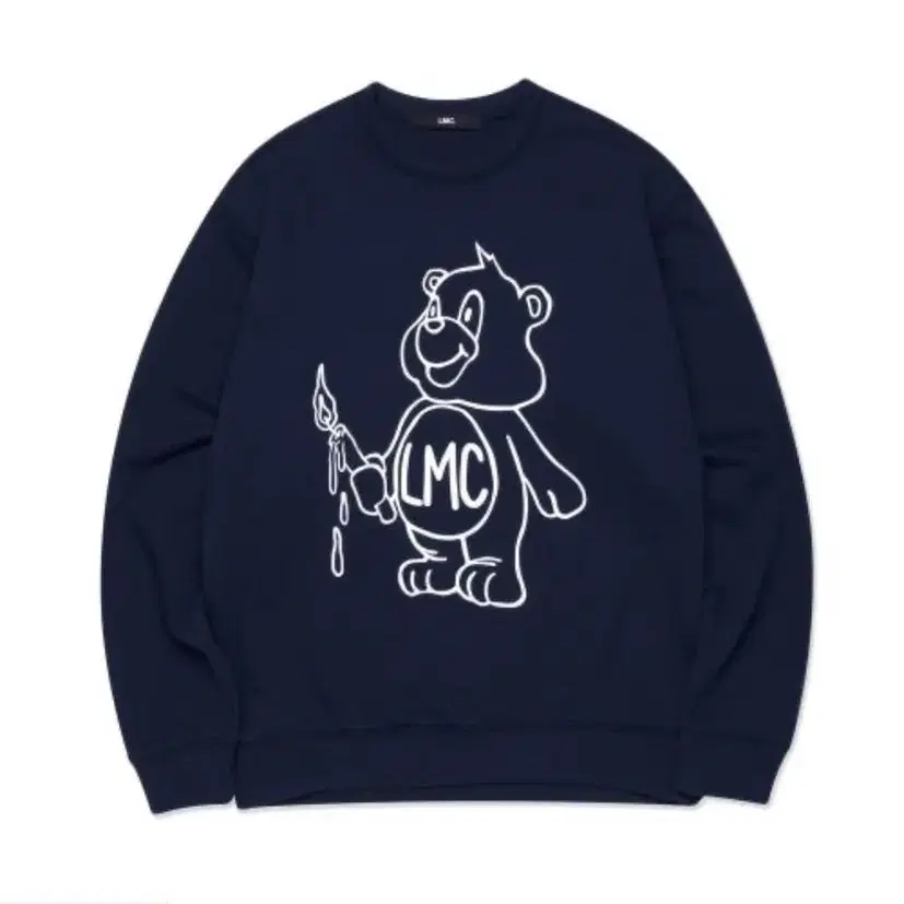 엘엠씨 맨투맨 LMC CANDLE BEAR SWEATSHIRT navy