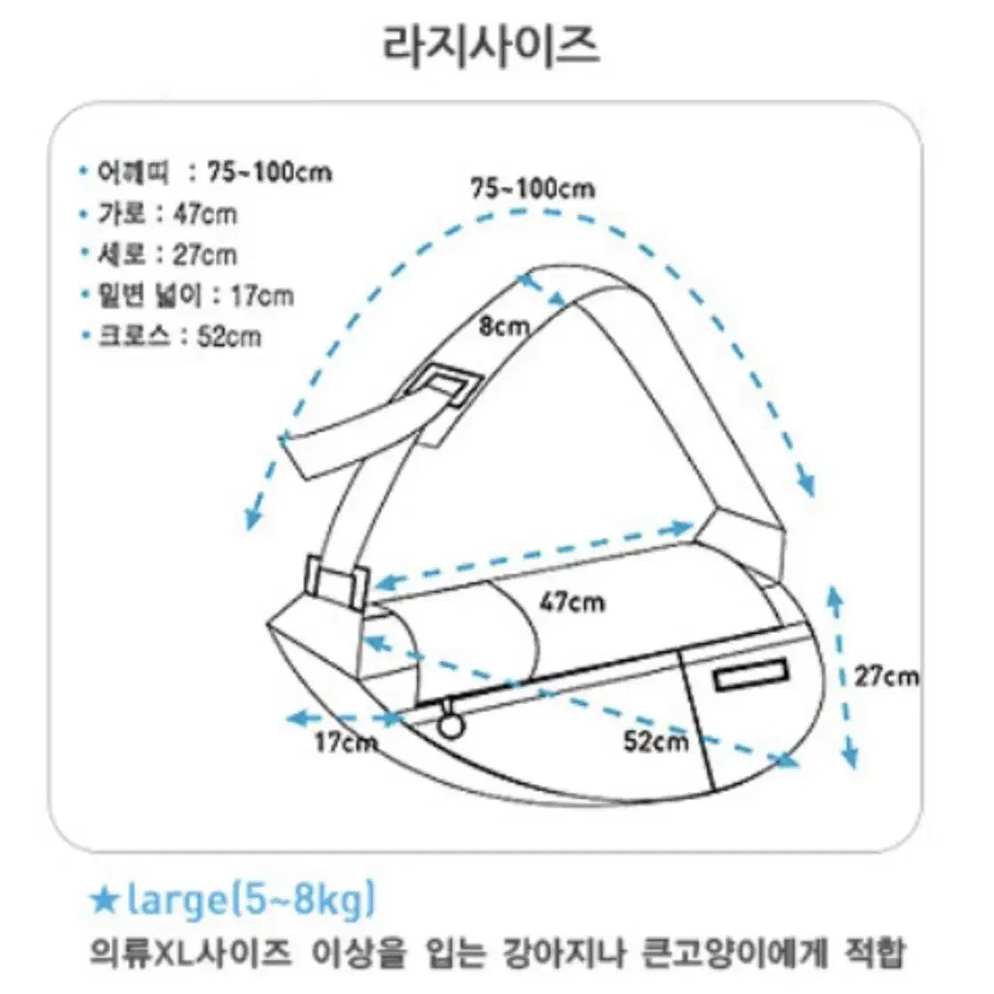 FUNDLE 펀들 강아지 이동가방 (새들백) 라지사이즈