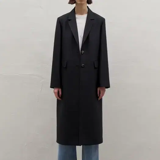 쎄르토 Wool Silk Single Coat [Navy]