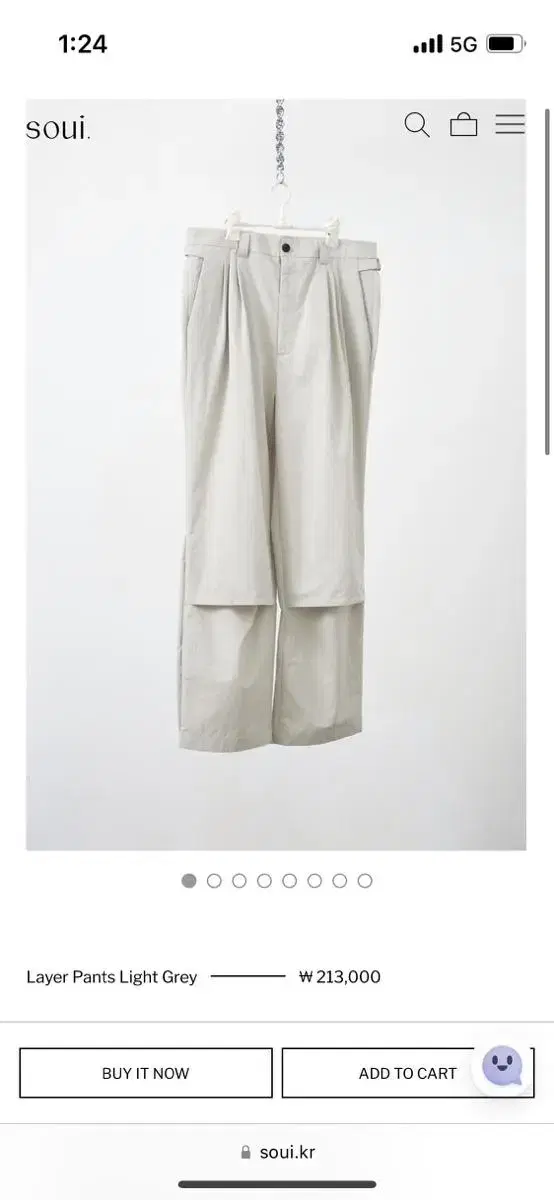 2) 해칭룸 22ss Layer pants Light gray