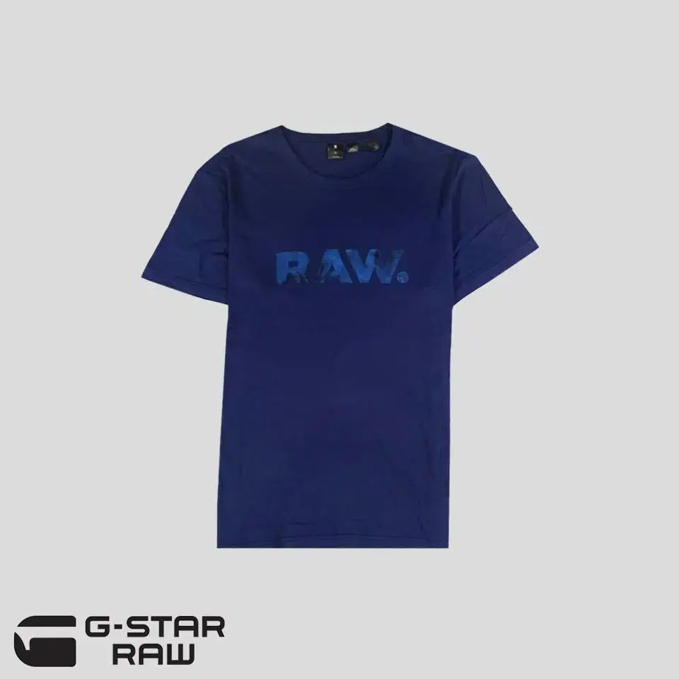 G-STAR RAW 지스타로우 네이비 로고프린팅 코튼 반팔티셔츠  SIZ