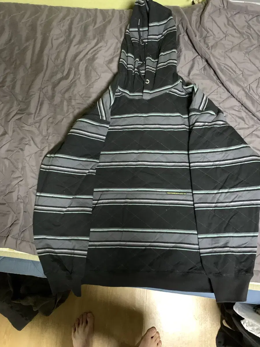 예스아이씨 Net Stripe Hoodie Black(xl)