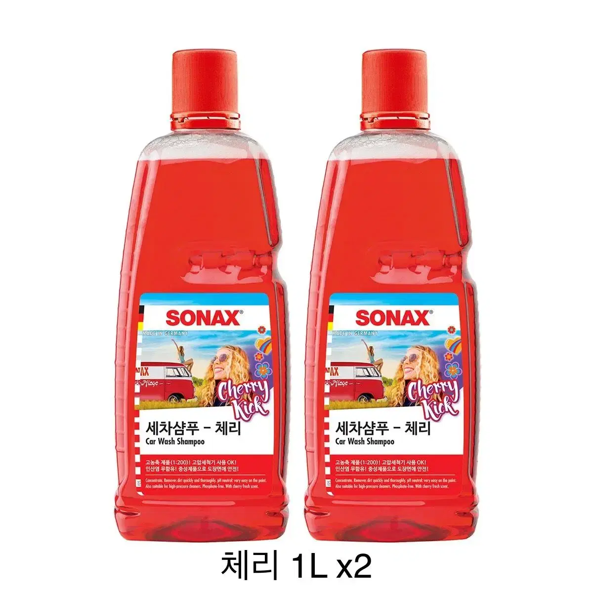 소낙스 세차 샴푸1L 2개 - 체리 x 2