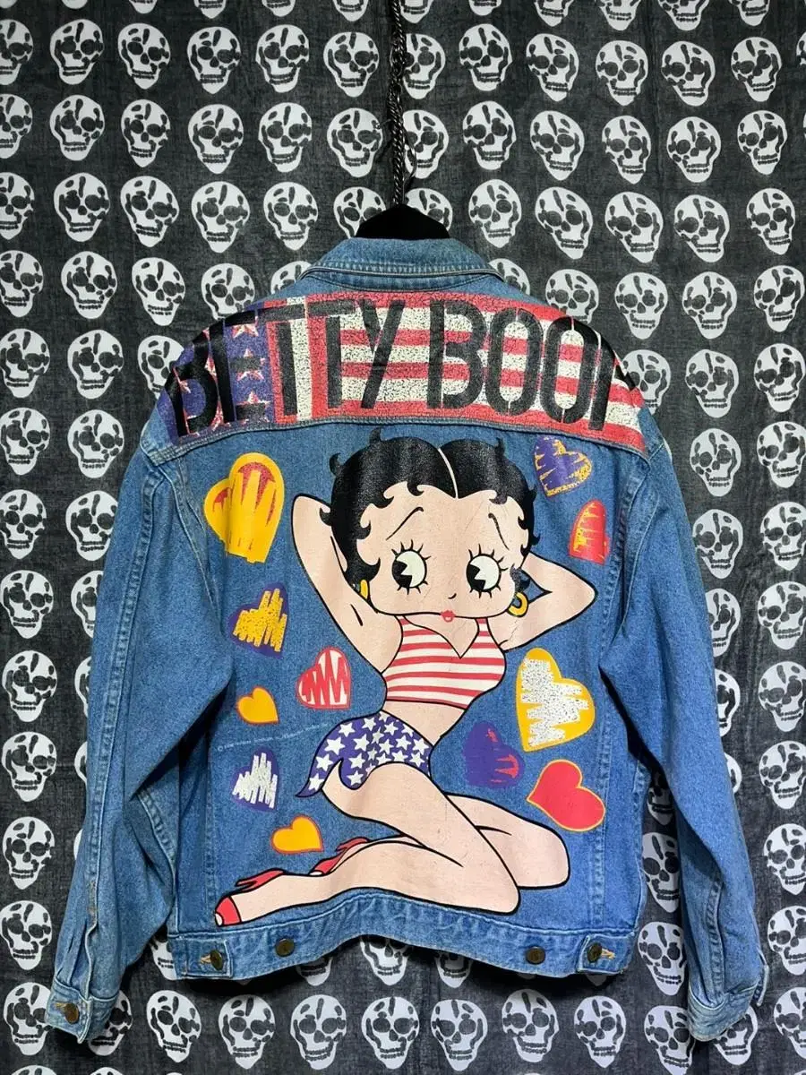 betty boop 프린팅 데님 자켓