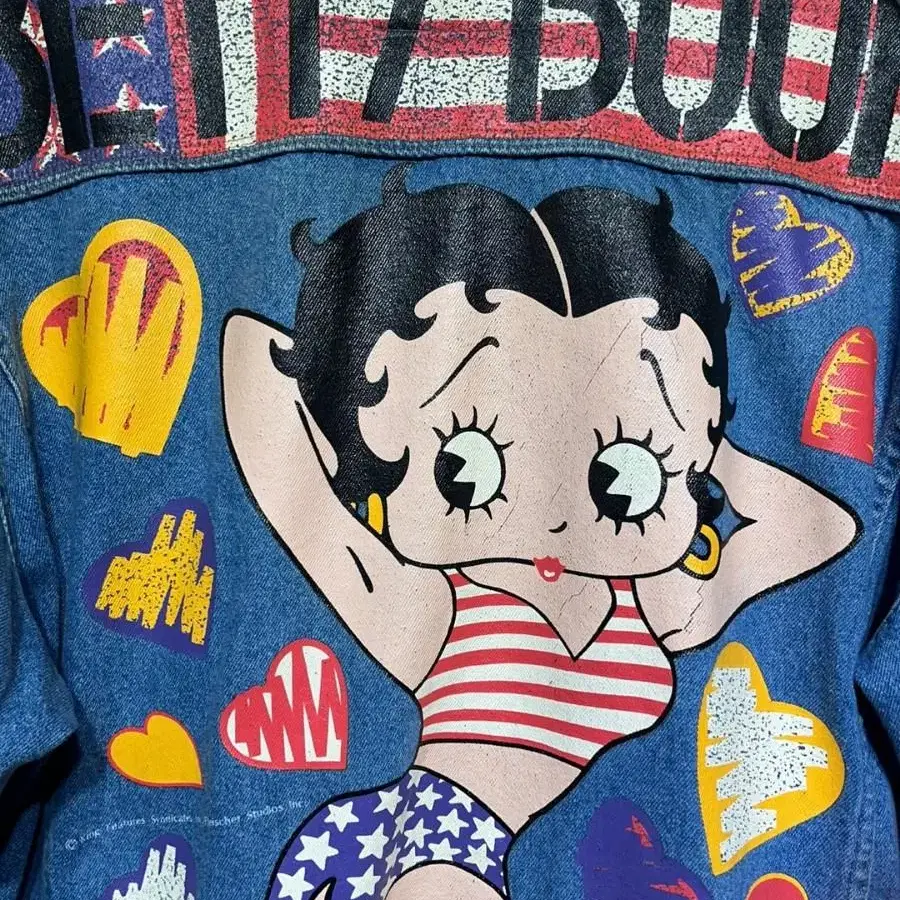 betty boop 프린팅 데님 자켓