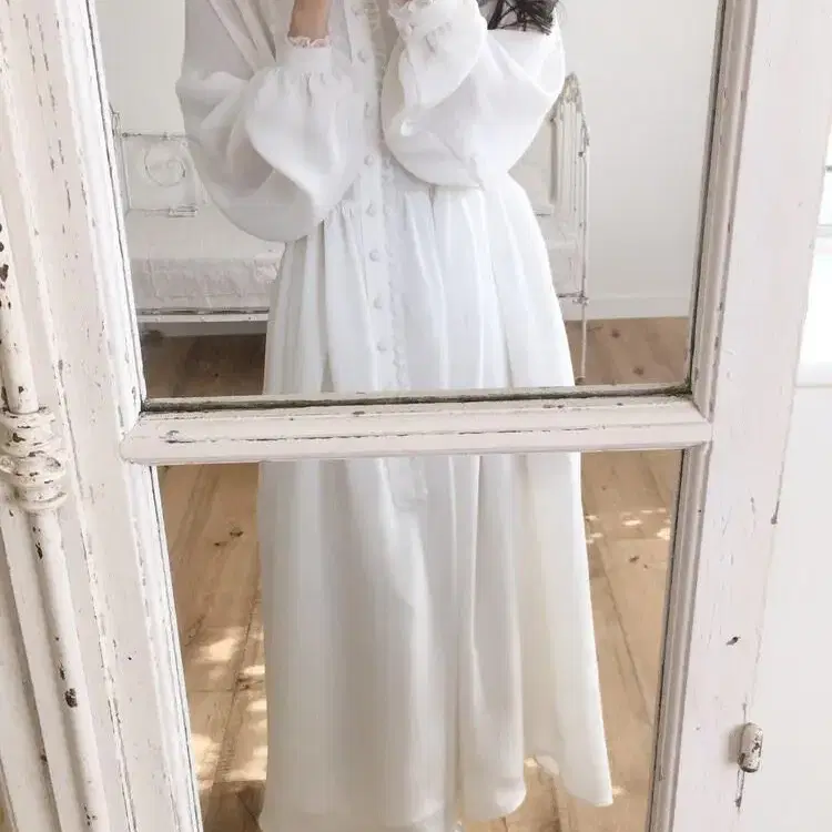 미미부티크 wave lace dress 백아이보리