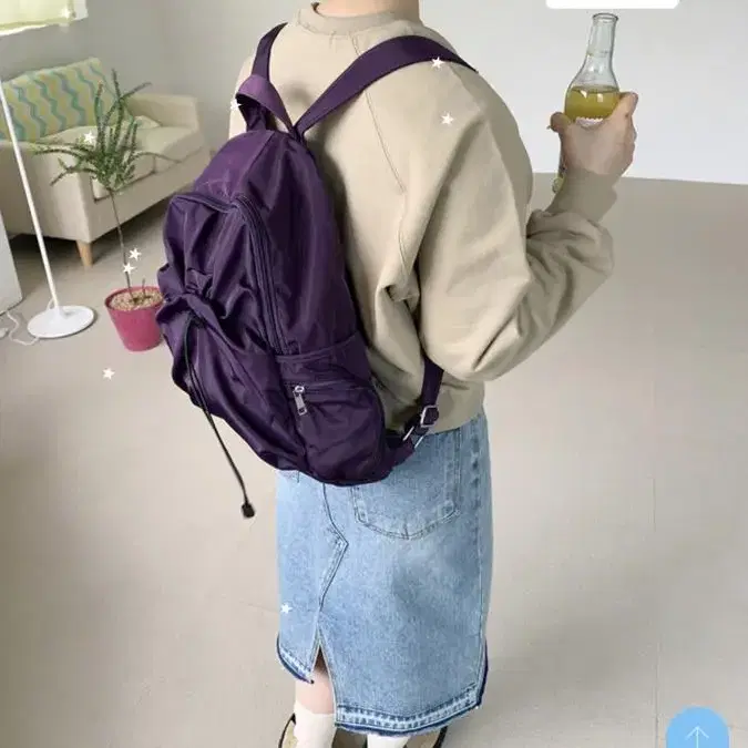 오버슬리핑 Cute pocket string backpack