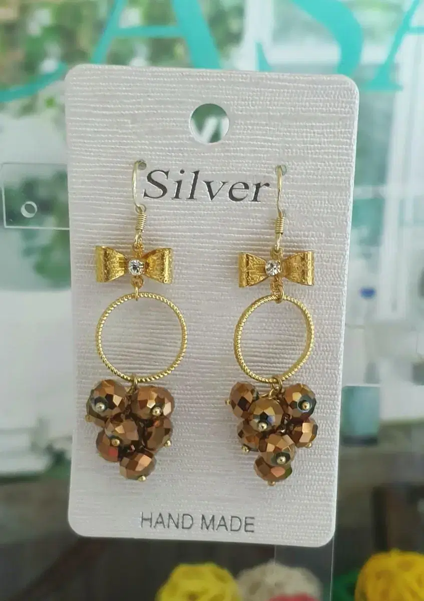 Gold Bronze Ribbon Earrings