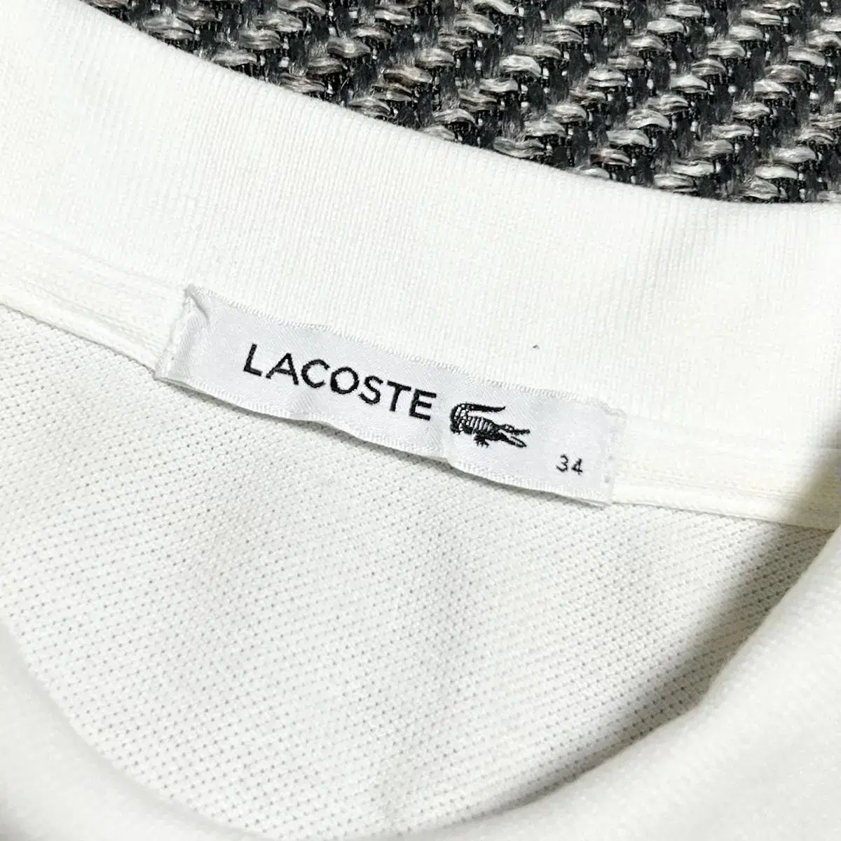 [ XS ] Lacoste 라코스테 화이트 반팔 카라티