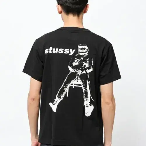 스투시 챔피온 콜라보 Astronaut Tee 블랙 라지 stussy