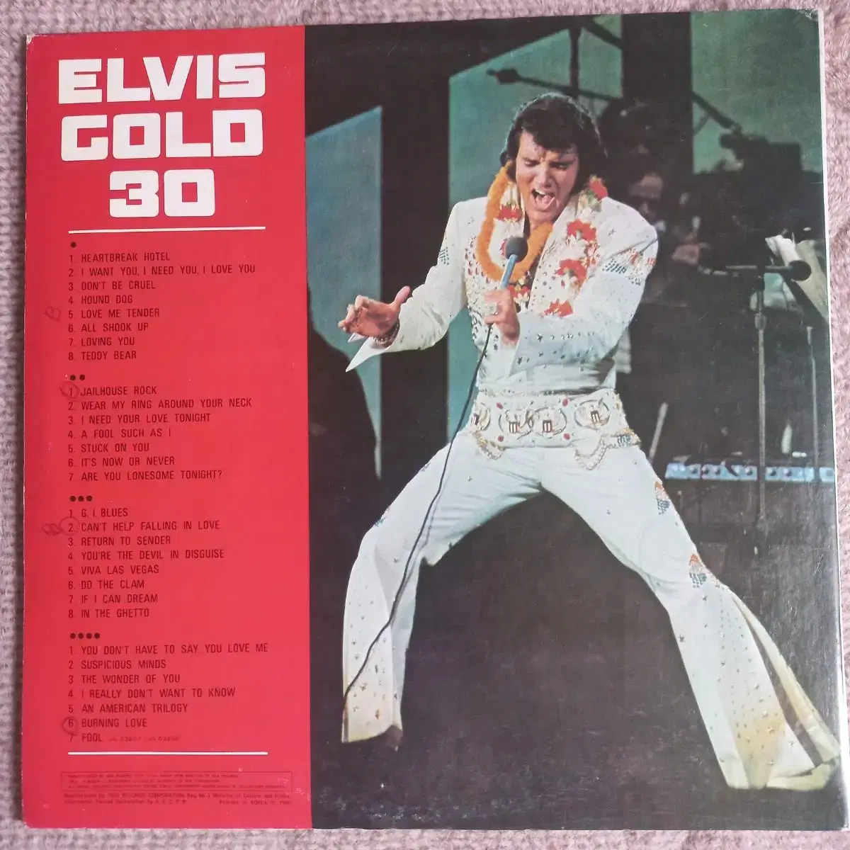 Lp중고 엘비스 ELVIS GOLD 30 2LP 음반 판매합니다