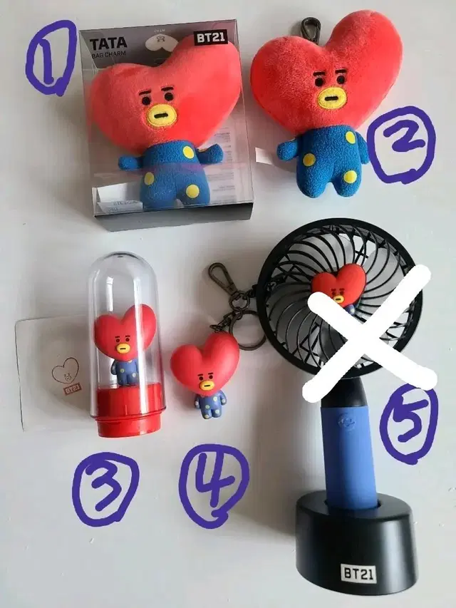 bt21 타타 tata 굿즈 판매 (백참, 키링, 피규어, 손선풍기)