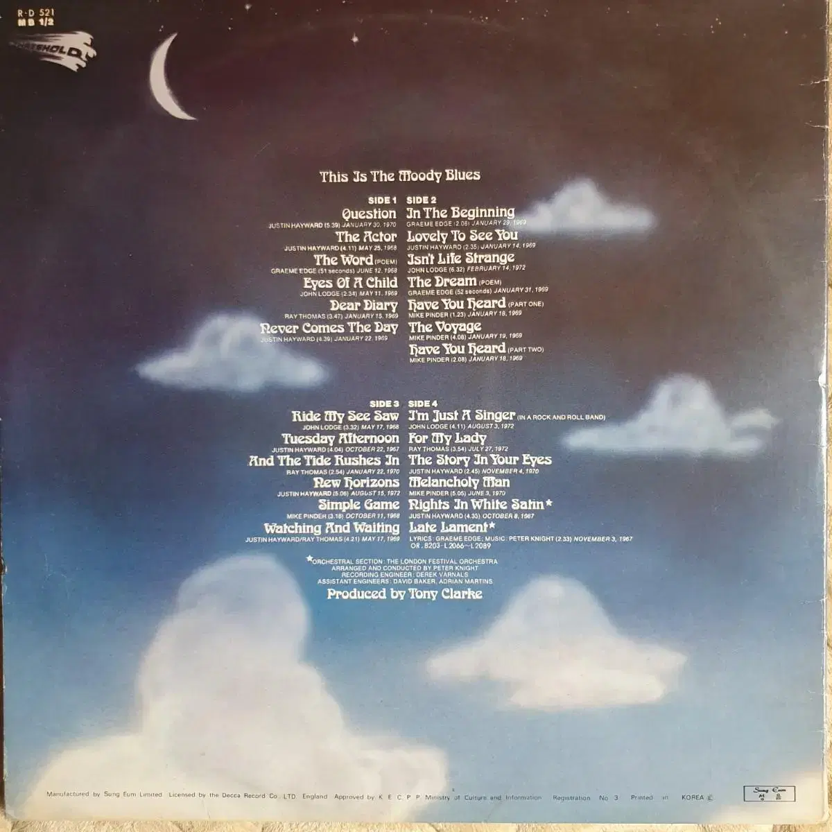 MOODY BLUES - THIS IS THE MOODY BLUES LP