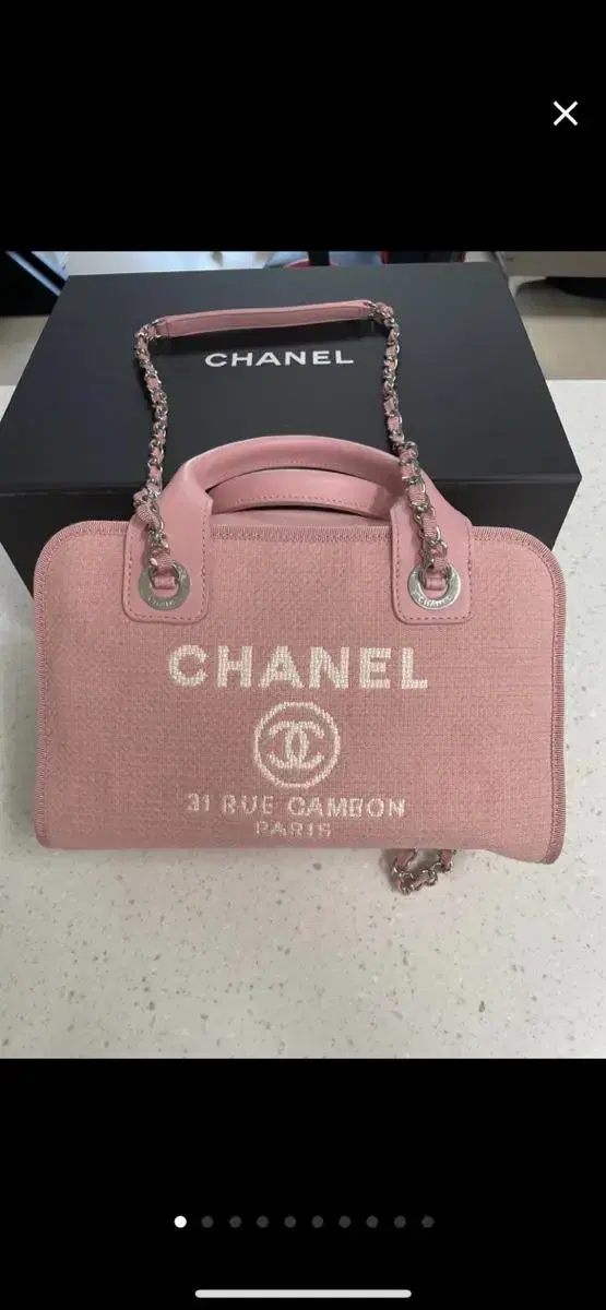 Chanel Deauville Bag Bowling Bag Pink