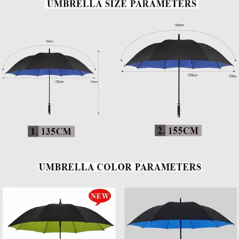 2개/ 2겹 초대형우산(135cm 150cm)/ PUQ177