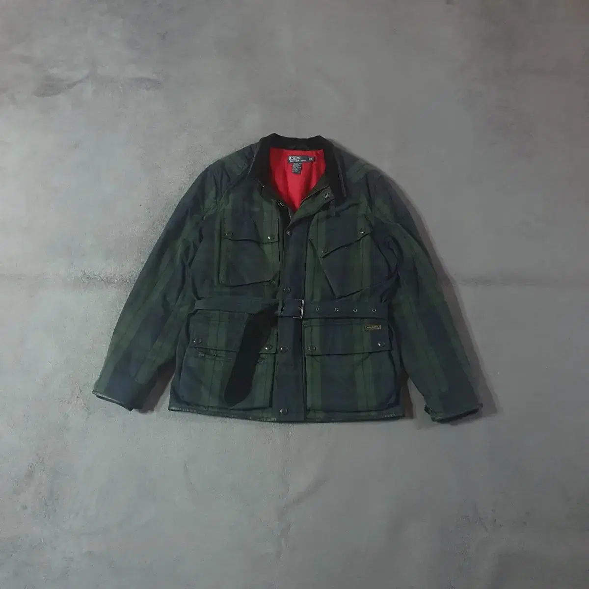 Polo Blackwatch Tartan Check Oilcloth Wax Jacket Hunting Jacket