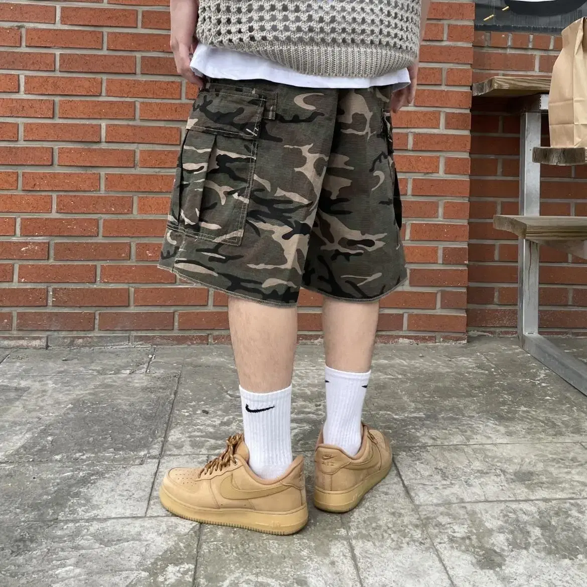 [Rapid Sale] Wide Cargo Military Shorts 2C Camo Shorts Camo Plage Short Pants