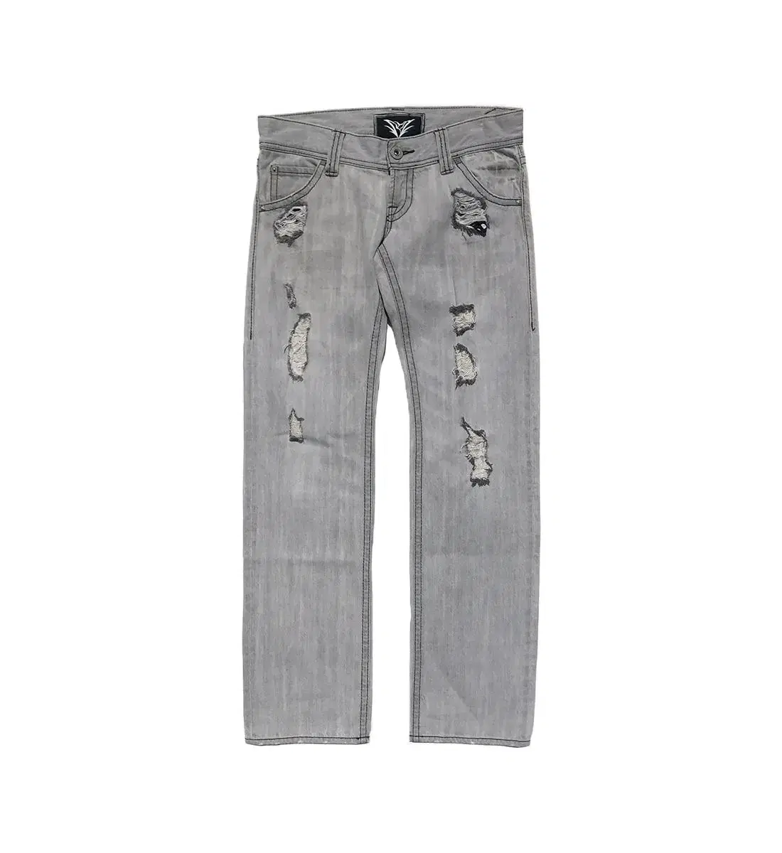 Vintage Salvaged Distressed Gray Denim Pants