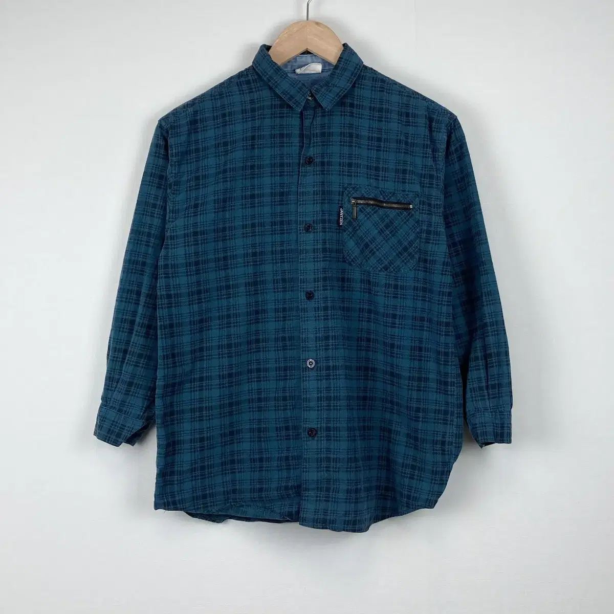 ANTZEN Bloo Check Shirt Vintage Salvage A203