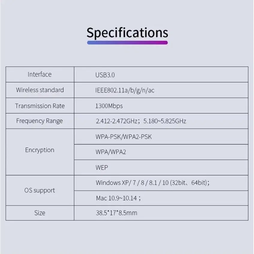 [KC인증]COMFAST CF-812AC 1300Mbps USB무선랜카드